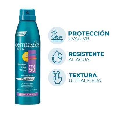 Protector Solar Dermaglós Spray FPS50 170 ml