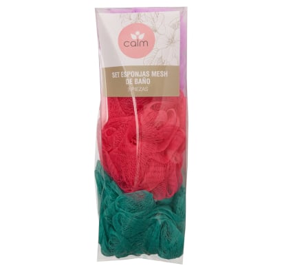 Set Esponjas de Baño de Mesh Calm 3 Unidades Colores Surtidos