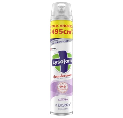 Desinfectante de Ambientes en Aerosol Lysoform Lavanda 495 ml