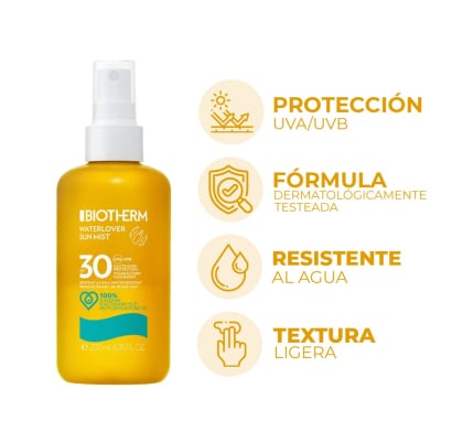 Protector Solar Biotherm Waterlover Sun Mist FPS30 200 ml