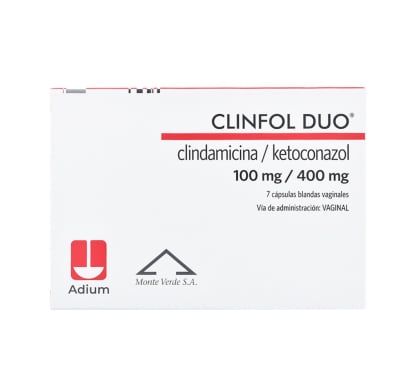 Clinfol Duo 100 mg/400 mg 7 Cápsulas Blandas Vaginales