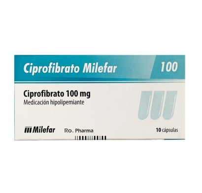 CIPROFIBRATO MILEFAR 100 MG 10 CÁPSULAS