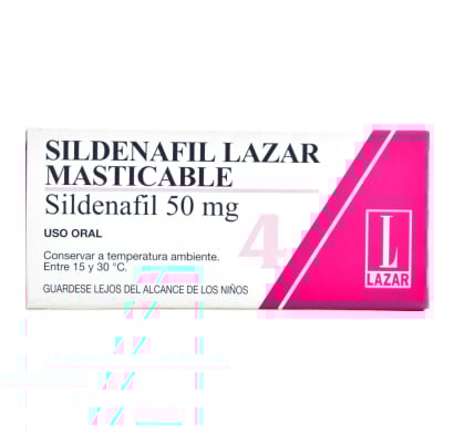 Sildenafil Lazar Masticable 50 mg 4 Comprimidos Masticables