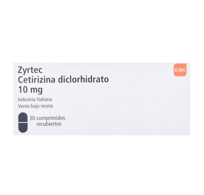 Zyrtec 10 mg 30 Comprimidos Recubiertos