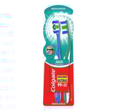Cepillo de Dientes Colgate 360° Medio 2 Unidades