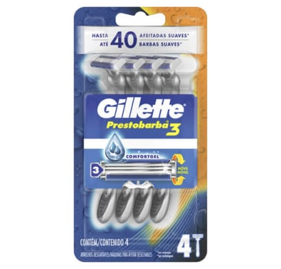 Afeitadora Gillette Prestobarba3 New Hombre 4 Unidades