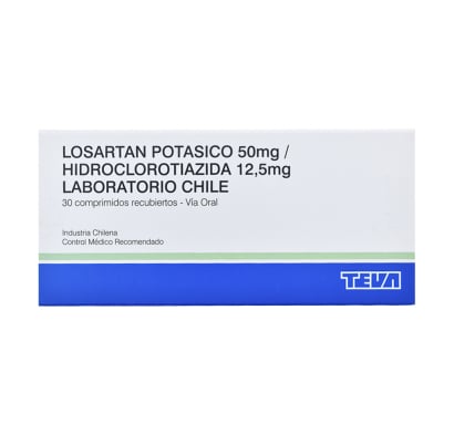 Losartan Potásico 50 mg / Hidroclorotiazida 12.5 mg 30 Comprimidos