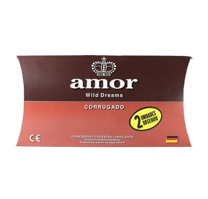 PRESERVATIVO AMOR CROWLING MARRON X12 UNIDADES.