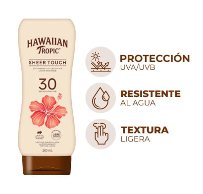 PROTECTOR SOLAR HAWAIIAN TROPIC SHEER TOUCH FACTOR 30 240ML