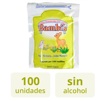 TOALLA BAMBIS RESPUESTO 100 UNIDADES