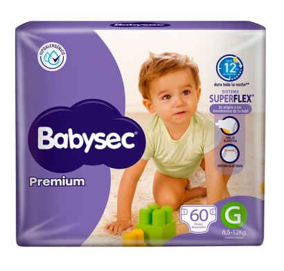 Pañales Babysec Premium G 60 Unidades
