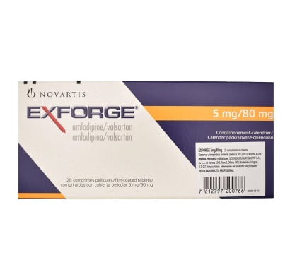 Exforge 5 mg/80 mg 28 Comprimidos