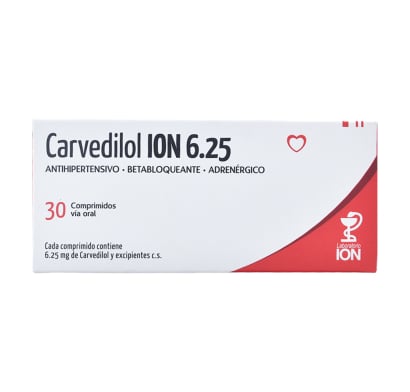Carvedilol 6.25 mg 30 Comprimidos