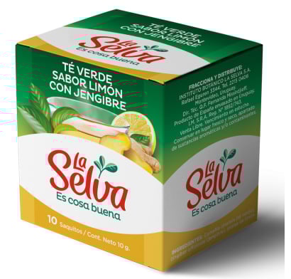 Té Verde La Selva Con Limón y Jengibre 10 Saquitos