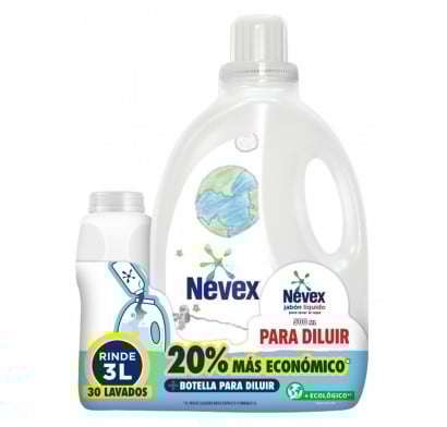 Jabón Líquido para Ropa Nevex Concentrado para Diluir 500 ml + Botella