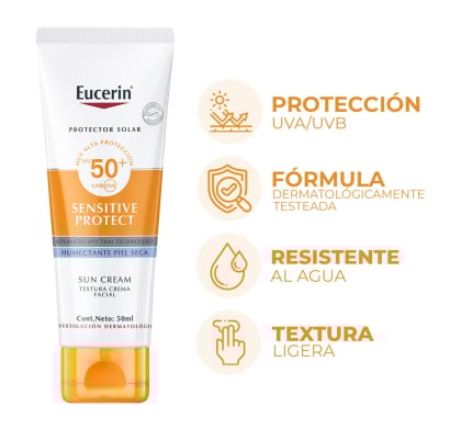 Protector Solar Eucerin Sun Facial Piel Seca y Sensible FPS50 50 ml