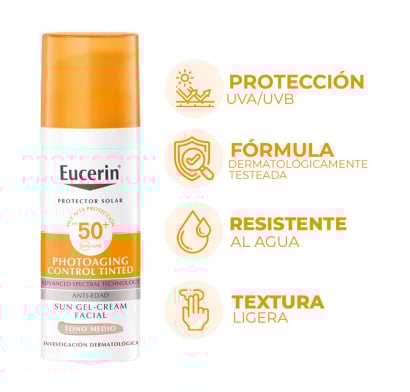 Protector Solar Eucerin Sun Crema con Color FPS50 50 ml