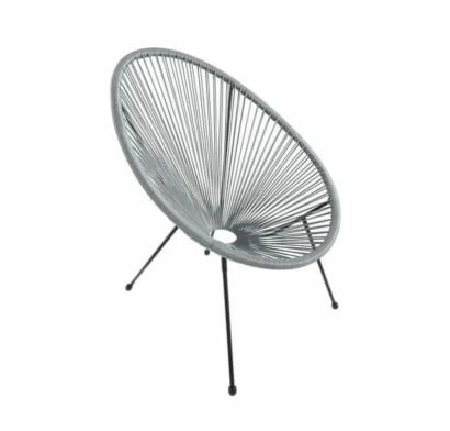 Silla Símil Rattan Ovalada Gris