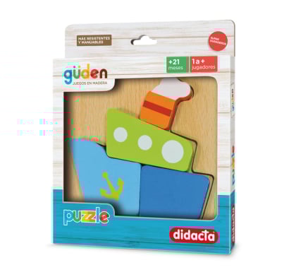 Puzzle Encastrable de Madera Didacta Barco