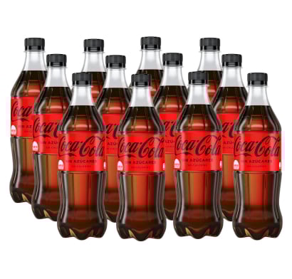 Funda Coca Cola sin Azúcar 600 ml 12 Unidades
