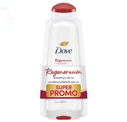 Shampoo Dove Regeneración Extrema 750 ml + Acondicionador Regeneración Extrema 400 ml