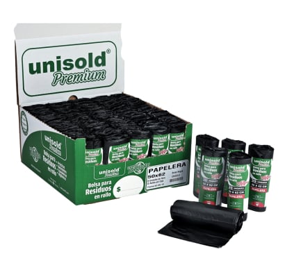 Bolsas de Residuos Unisold 50 x 62 cm 30 Unidades Negro