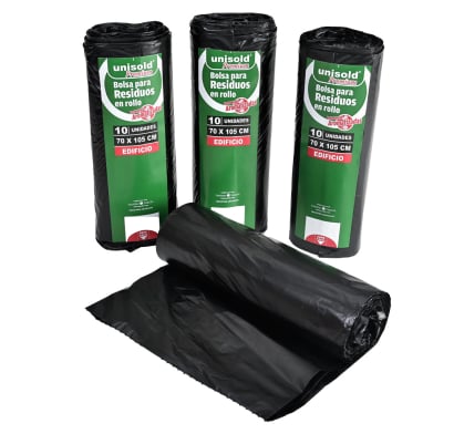 Bolsas de Residuos Unisold 70 x 105 cm 10 Unidades Negro