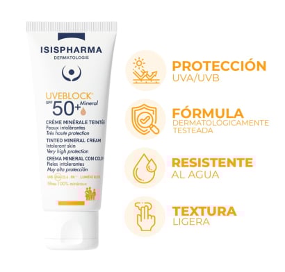 Protector Solar Isispharma Uveblock Mineral Color FPS50+ 40 g
