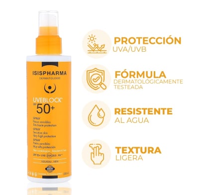 Protector Solar Isispharma Uveblock Spray FPS50 200 ml