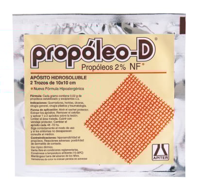 PROPOLEO D NF APOSITO 10 CM X10 CM 2 UNIDADES