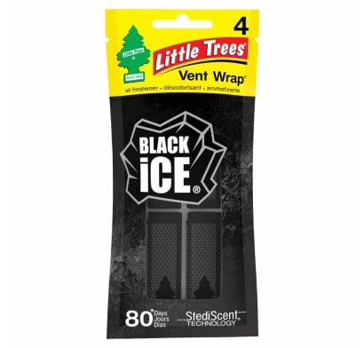 Aromatizante Little Trees Vent Wrap Black Ice 4 Unidades