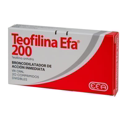 Teofilina Efa 200 mg 20 Comprimidos Divisibles
