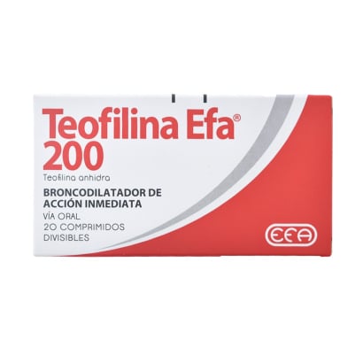 Teofilina Efa 200 mg 20 Comprimidos Divisibles