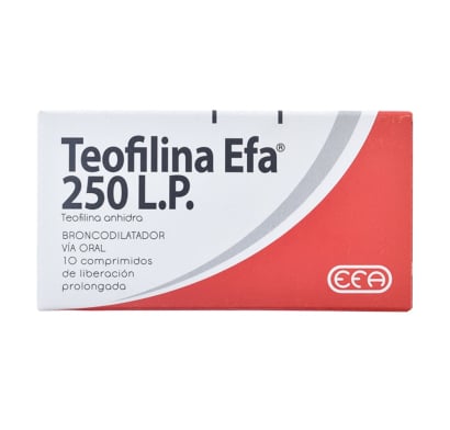 Teofilina Efa 250 mg 10 Comprimidos LP