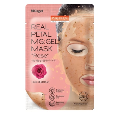 Mascarilla Facial Purederm Real Petal MG: Gel Mask Rose 1 Unidad