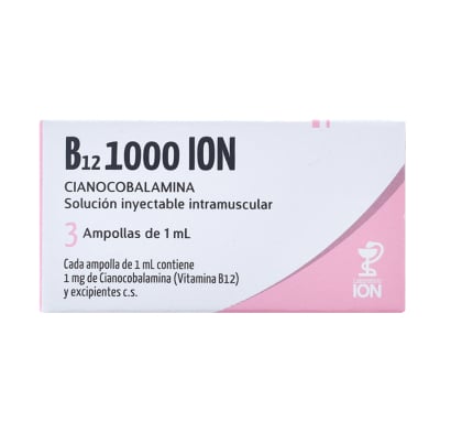 B12 1000 mg Inyectable 3 Ampollas de 1 ml