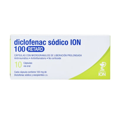 Diclofenac Sódico ION Retard 100 mg 10 Cápsulas