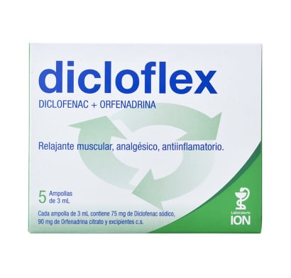 Dicloflex 75 mg/90 mg Inyectable 5 Ampollas