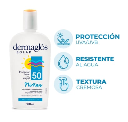 Protector Solar Dermaglós Niños FPS50 180 ml