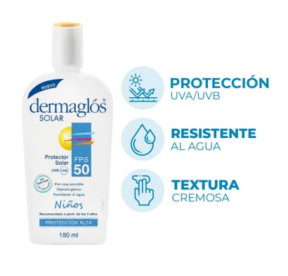 Protector Solar Dermaglós Niños FPS50 180 ml