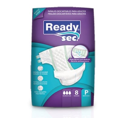 PAÑAL READYSEC TALLE PEQUEÑO X8 UNIDADES.