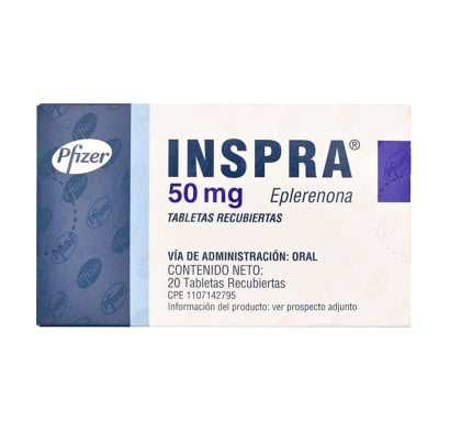 Inspra 50 mg 20 Tabletas Recubiertas