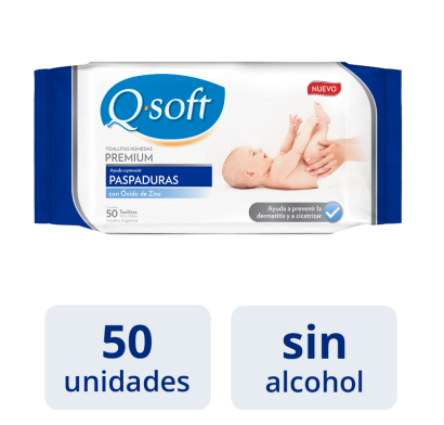 Toallitas Húmedas Q-Soft Antipaspadura 50 Unidades