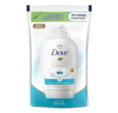 Jabón Líquido Dove Antibacterial para Manos Refill 220 ml