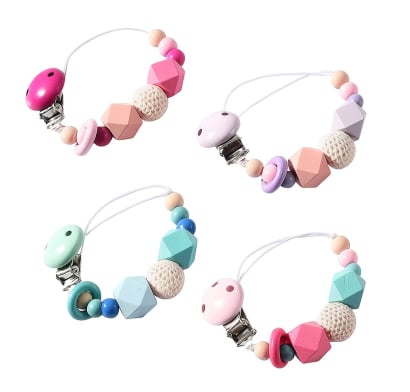 Sujetador para Chupete Akas Macrame y Madera