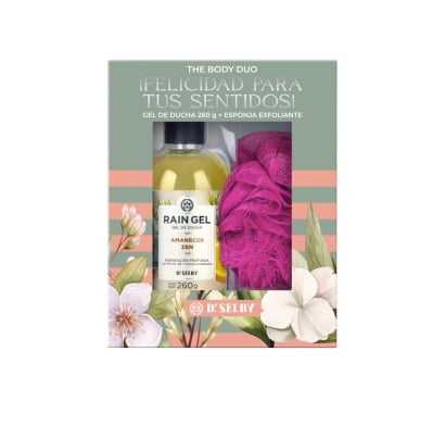 Set Gel de Ducha Rain Gel Amanecer Corporal 260 g + Esponja de Baño