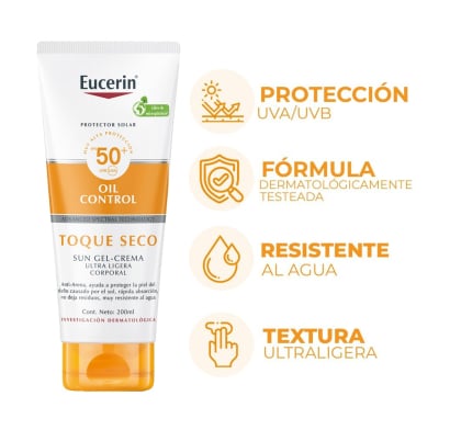 Protector Solar Eucerin Sun Corporal Loción Toque Seco FPS50+ 200 ml