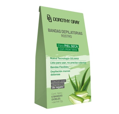 Bandas Depilatorias Faciales Dorothy Gray para Piel Seca 6 Unidades