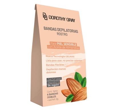 Bandas Depilatorias Facial Dorothy Gray para Piel Sensible 6 Unidades