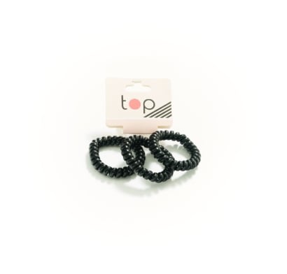 Gomitas para el Pelo de Rulo Top Negras 3 Unidades